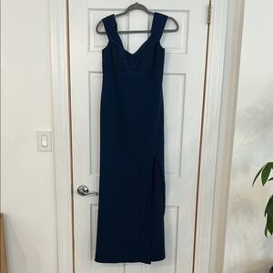 Elegant Navy Blue Sleeveless Dress